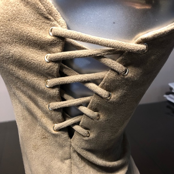 NWT bebe suede bodysuit tan color. - Picture 7 of 8